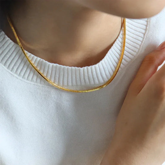 OMG | Minimalist Square Snake Chain Necklace - OMG
