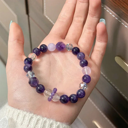Amethyst Crystal Stacking Bracelet Set | Stretch Bracelets - Pearl Street Jewelers
